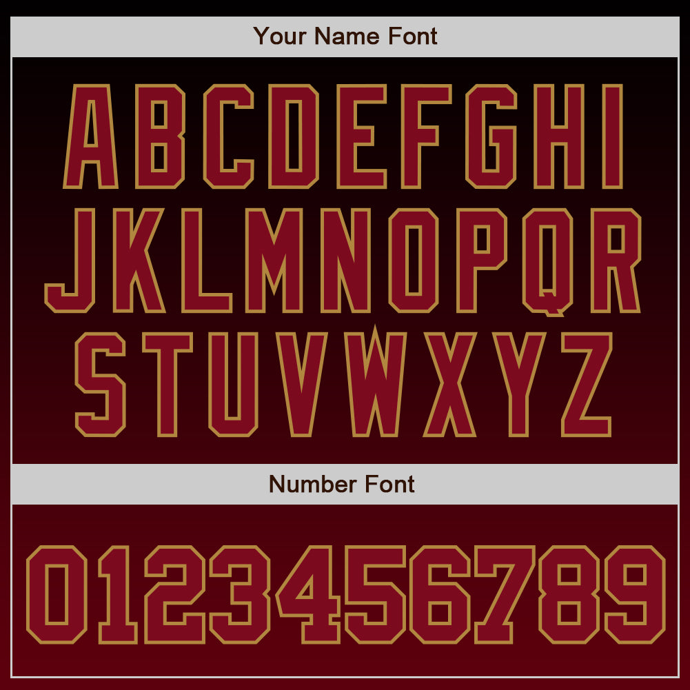 Custom Black Crimson-Old Gold Authentic Fade Fashion Baseball Jersey baseball jersey product view 4