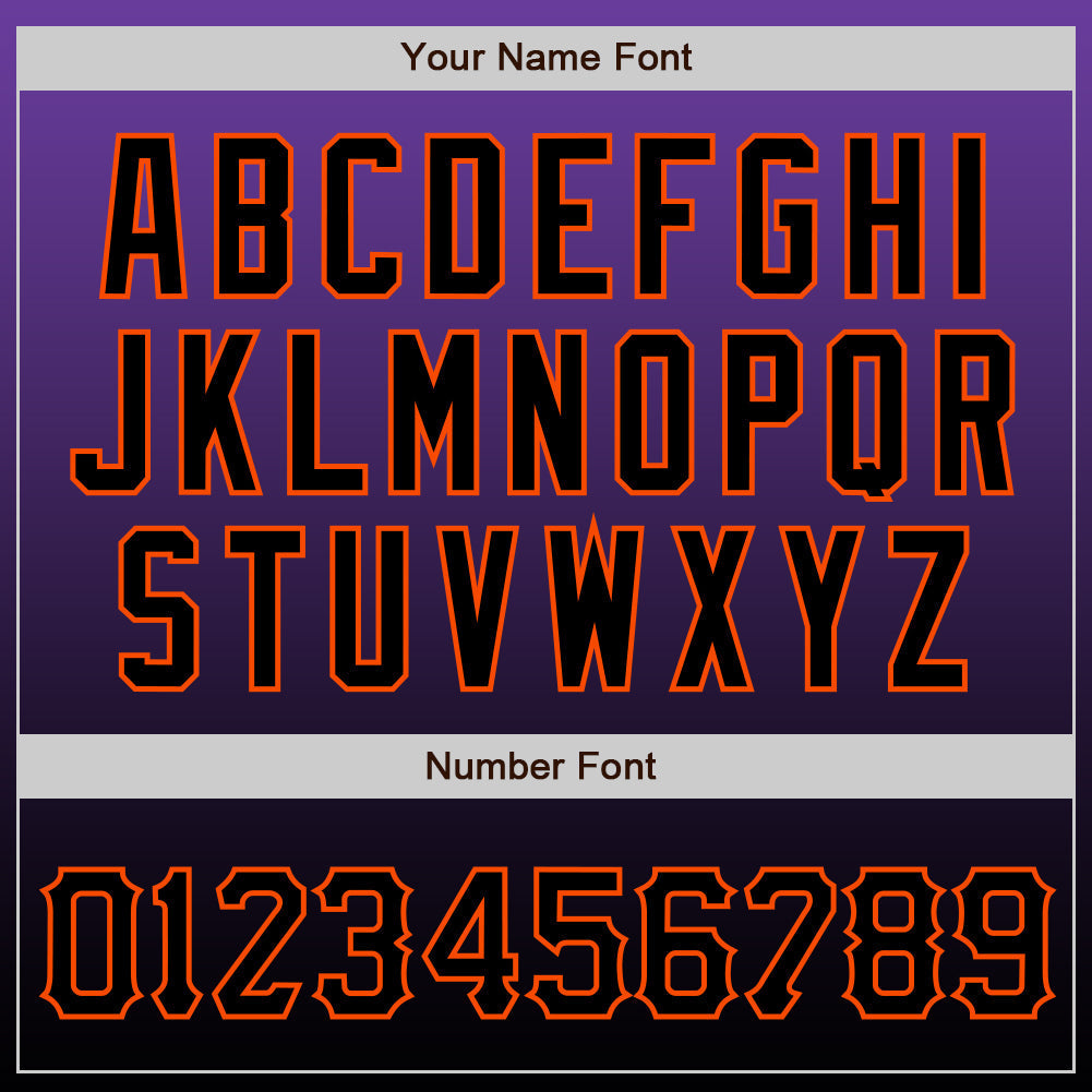 Custom Purple Black-Orange Authentic Fade Fashion Baseball Jersey baseball jersey product view 4