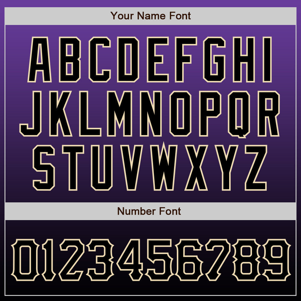 Custom Purple Black-Cream Authentic Fade Fashion Baseball Jersey baseball jersey product view 4