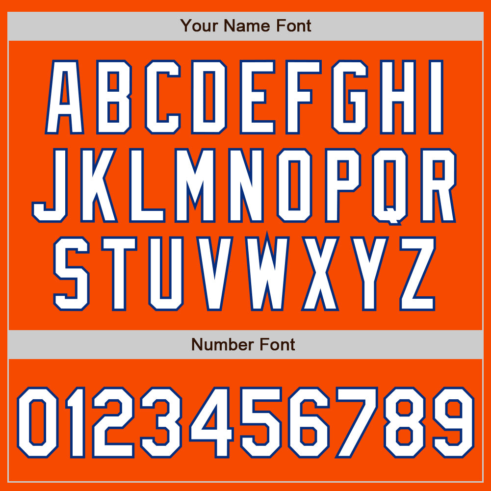 Custom Orange White-Royal Authentic Fade Fashion Baseball Jersey baseball jersey product view 3