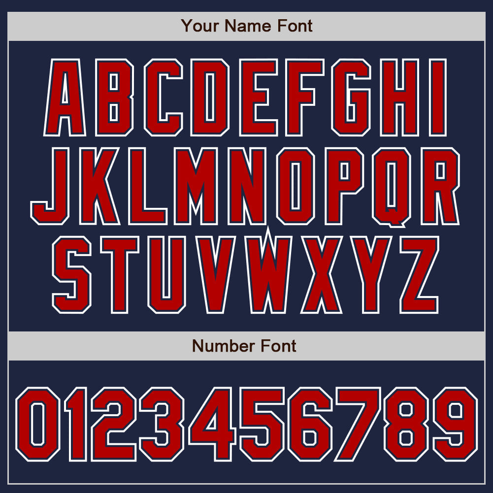 Custom Navy Red-White Authentic Gradient Fashion Baseball Jersey baseball jersey product view 3