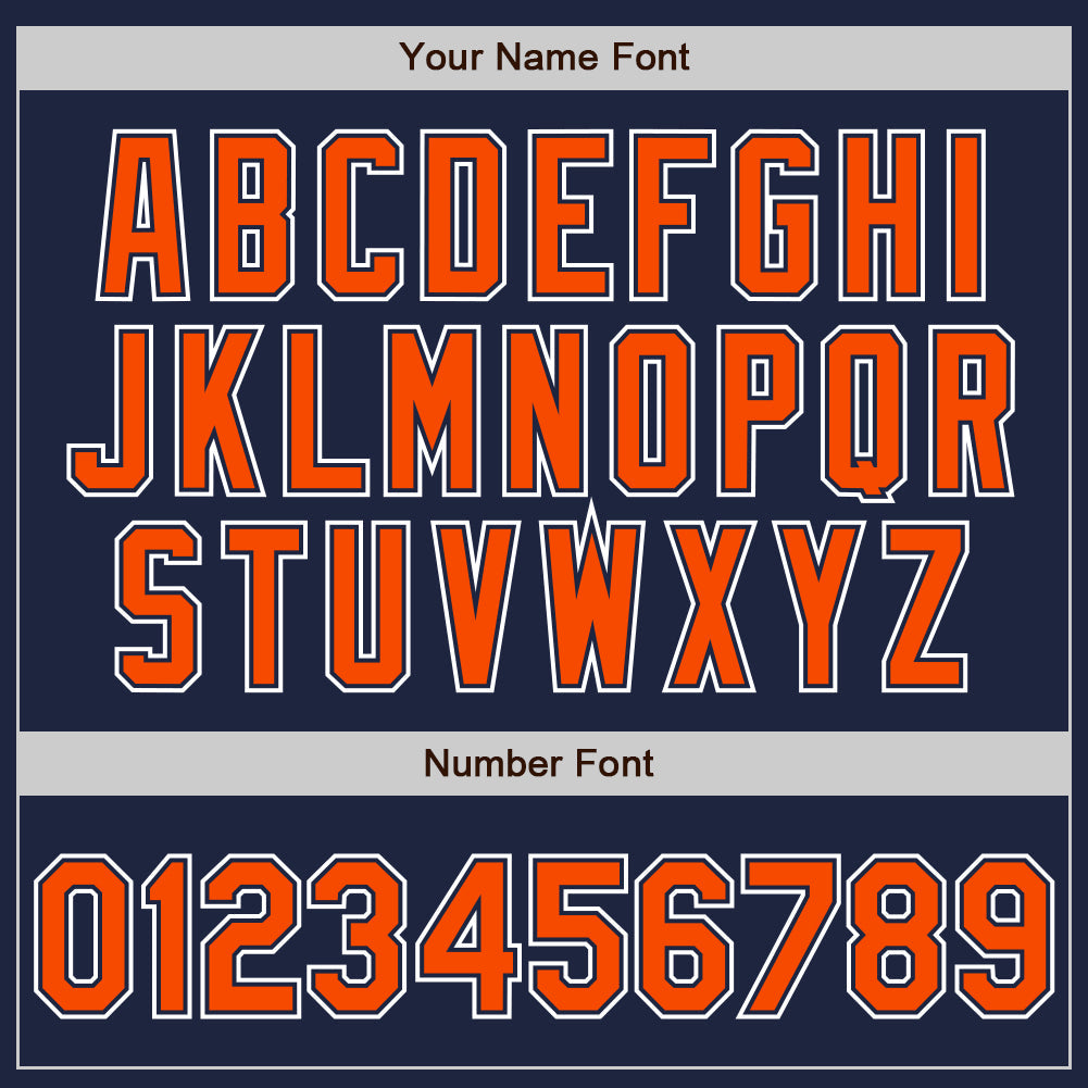 Custom Navy Orange-White Authentic Gradient Fashion Baseball Jersey baseball jersey product view 3