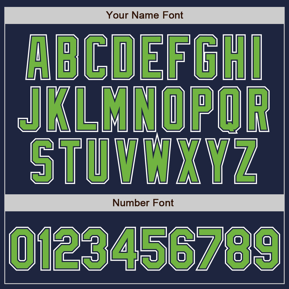 Custom Navy Neon Green-White Authentic Gradient Fashion Baseball Jersey baseball jersey product view 3