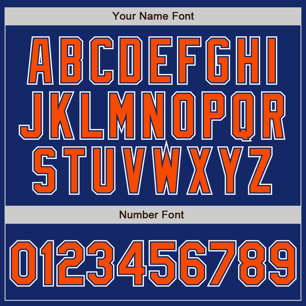 Custom Royal Orange-White Authentic Gradient Fashion Baseball Jersey baseball jersey product view 3