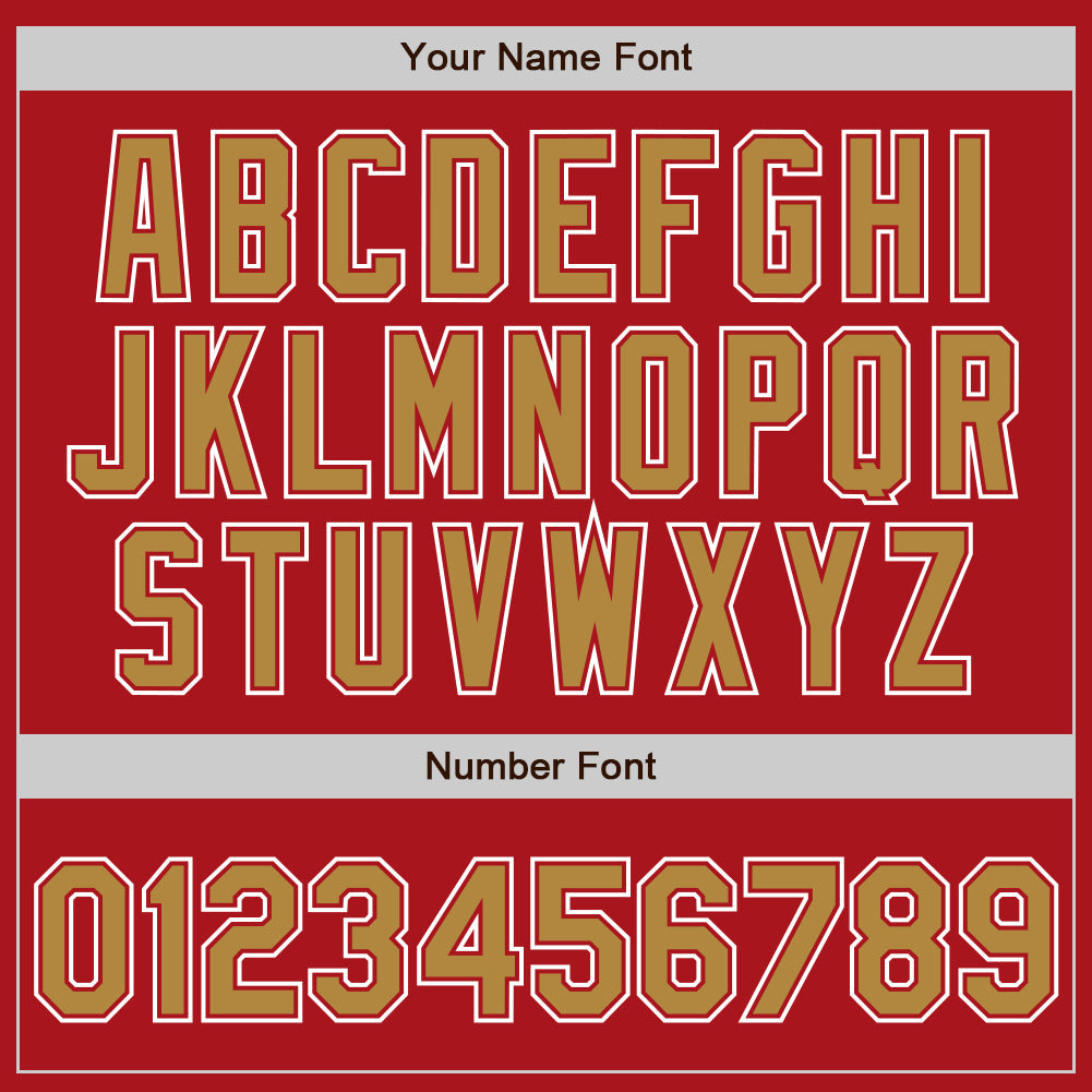 Custom Red Old Gold-White Authentic Gradient Fashion Baseball Jersey baseball jersey product view 3