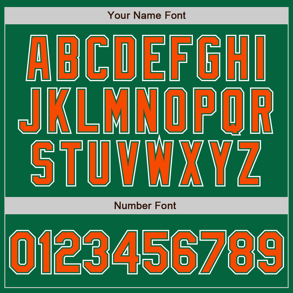 Custom Kelly Green Orange-White Authentic Gradient Fashion Baseball Jersey baseball jersey product view 3