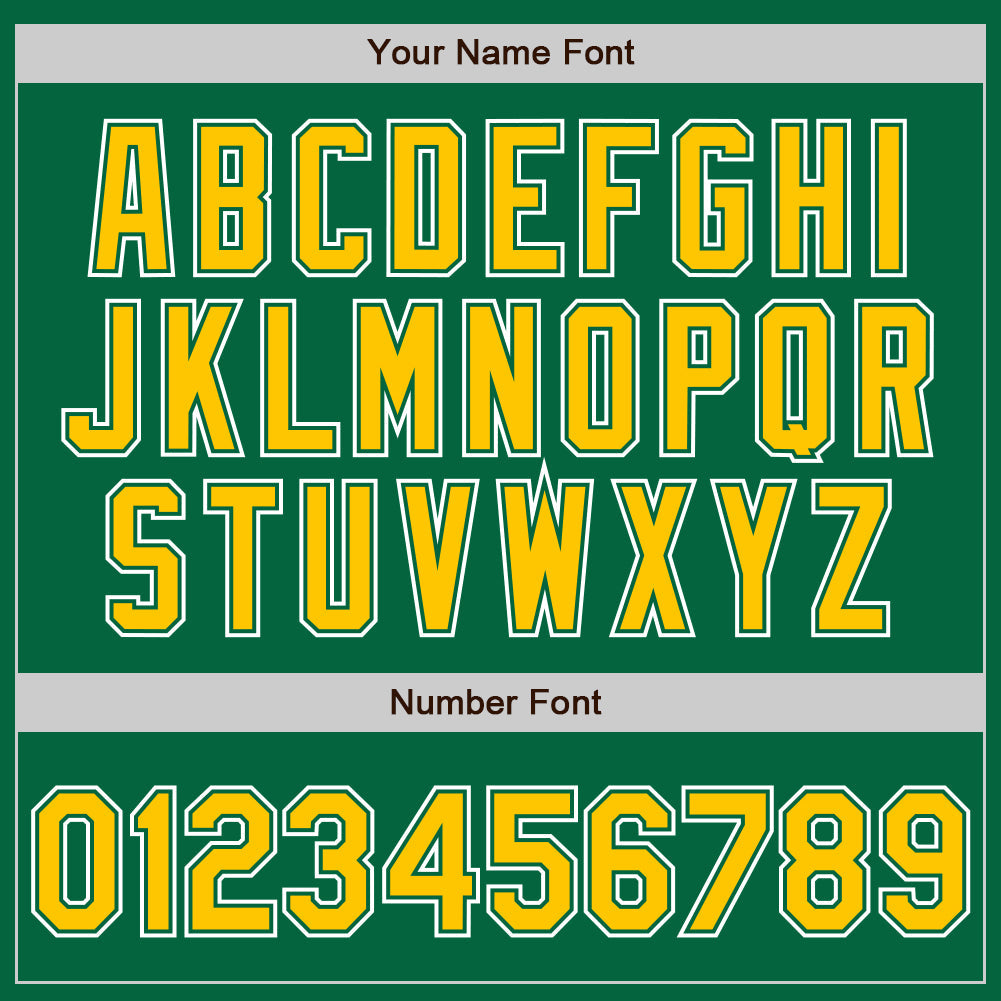 Custom Kelly Green Yellow-White Authentic Gradient Fashion Baseball Jersey baseball jersey product view 3