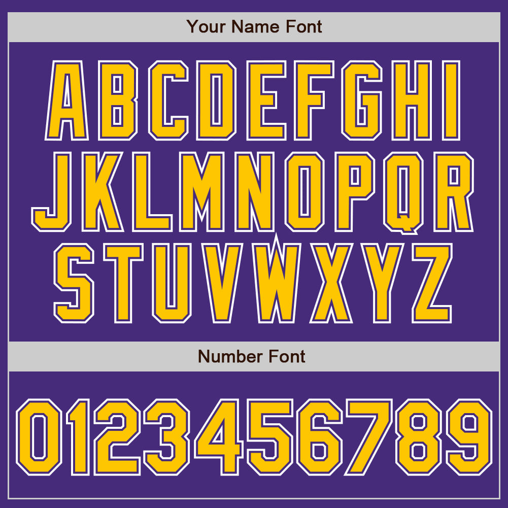 Custom Purple Yellow-White Authentic Gradient Fashion Baseball Jersey baseball jersey product view 4