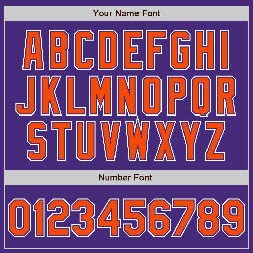 Custom Purple Orange-White Authentic Gradient Fashion Baseball Jersey baseball jersey product view 3