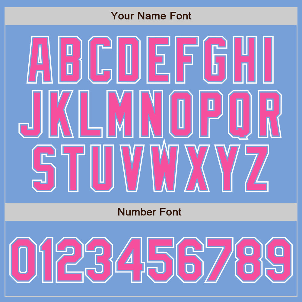 Custom Light Blue Pink-White Authentic Gradient Fashion Baseball Jersey baseball jersey product view 3
