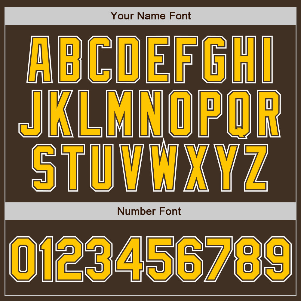 Custom Brown Yellow-White Authentic Gradient Fashion Baseball Jersey baseball jersey product view 3