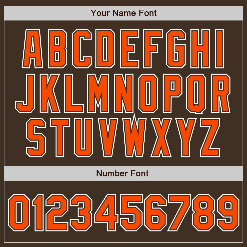 Custom Brown Orange-White Authentic Gradient Fashion Baseball Jersey baseball jersey product view 3