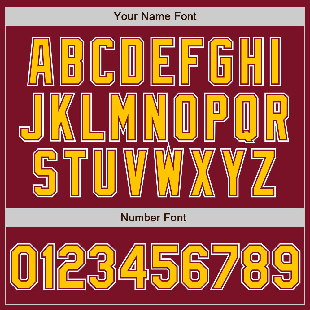 Custom Crimson Yellow-White Authentic Gradient Fashion Baseball Jersey baseball jersey product view 3