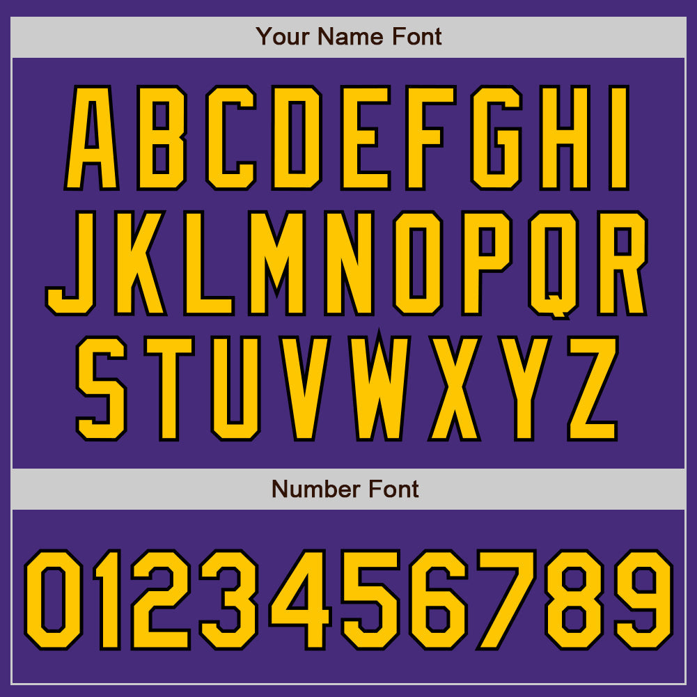 Custom Purple Gold-Black Authentic Fade Fashion Baseball Jersey baseball jersey product view 3