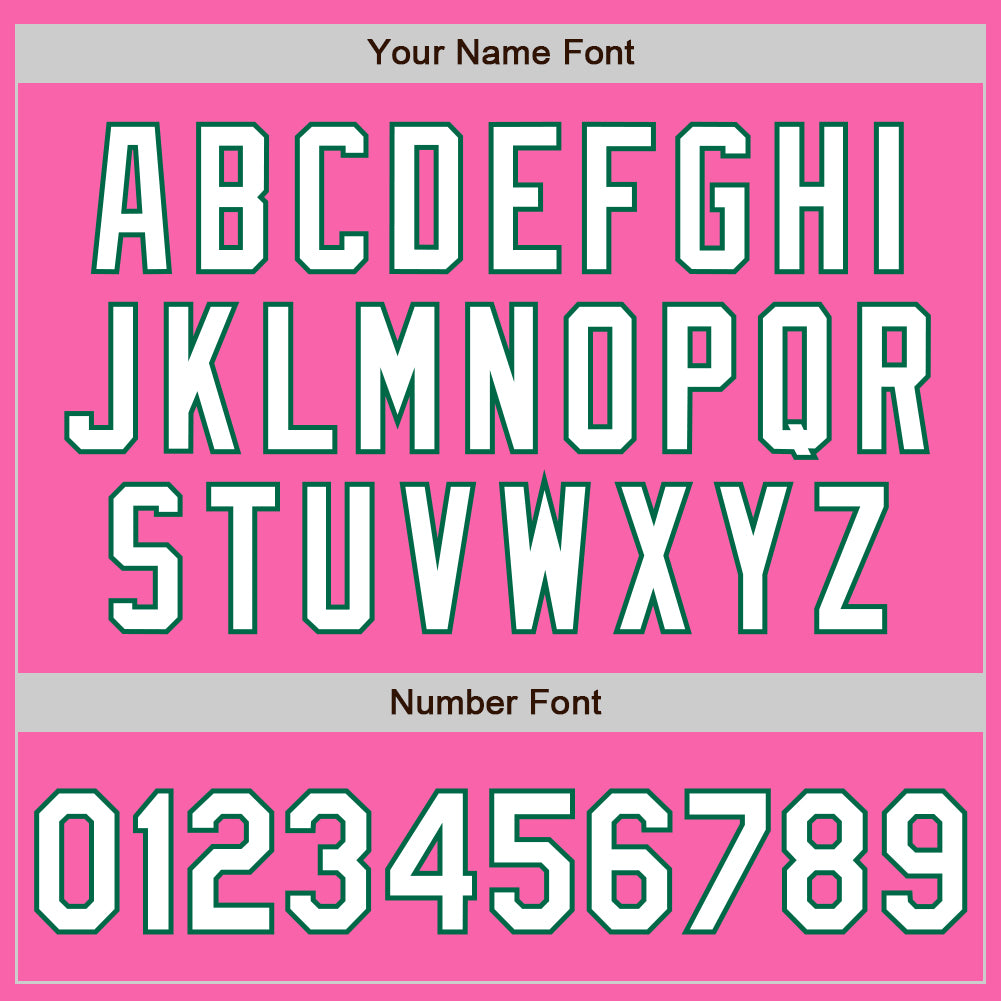 Custom Pink White-Kelly Green Authentic Fade Fashion Baseball Jersey baseball jersey product view 3