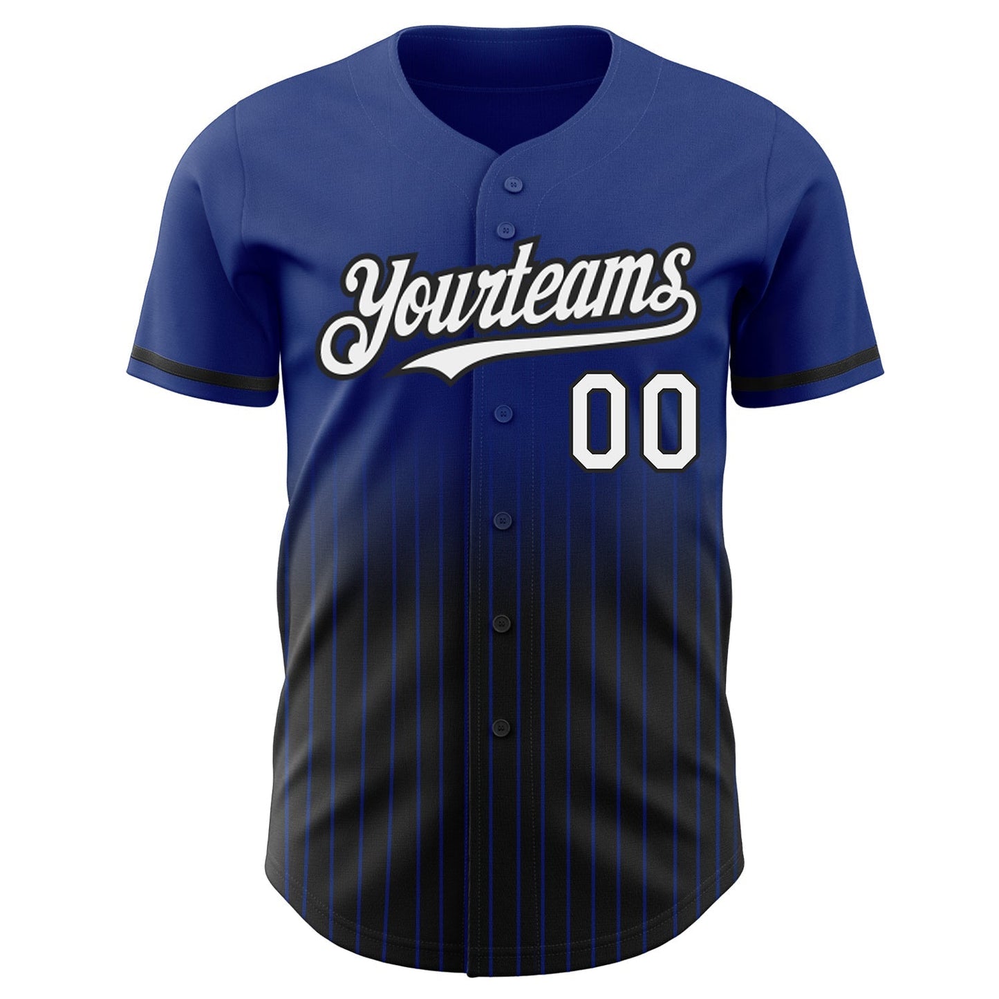 Custom Royal Pinstripe White-Black Authentic Fade Fashion Baseball Jersey baseball jersey product view 3