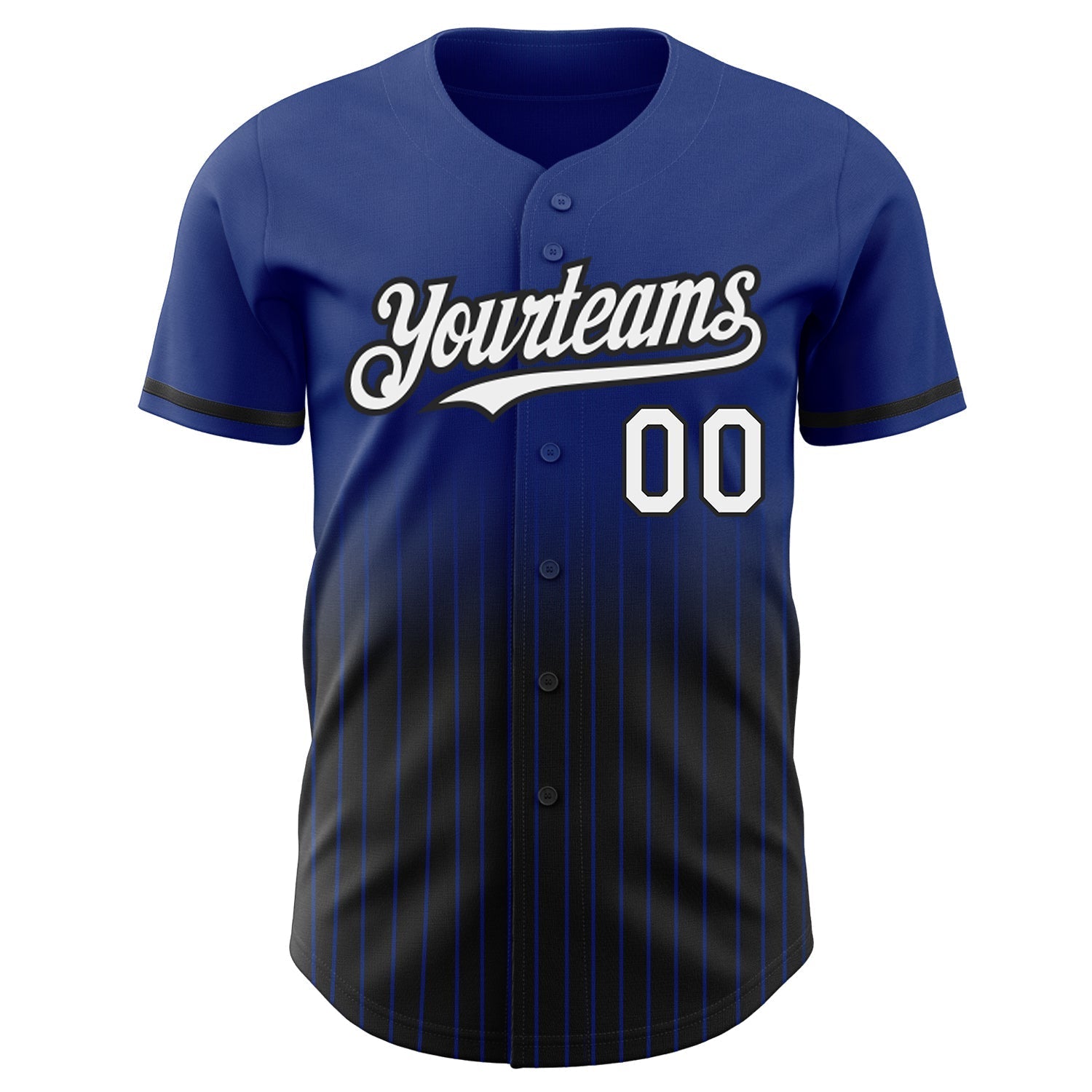 Custom Royal Pinstripe White-Black Authentic Fade Fashion Baseball Jersey baseball jersey product view 3