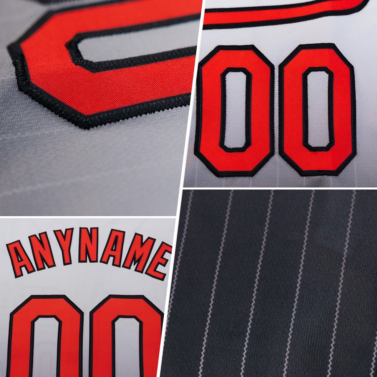 Custom White Pinstripe Red-Navy Authentic Fade Fashion Baseball Jersey baseball jersey product view 2