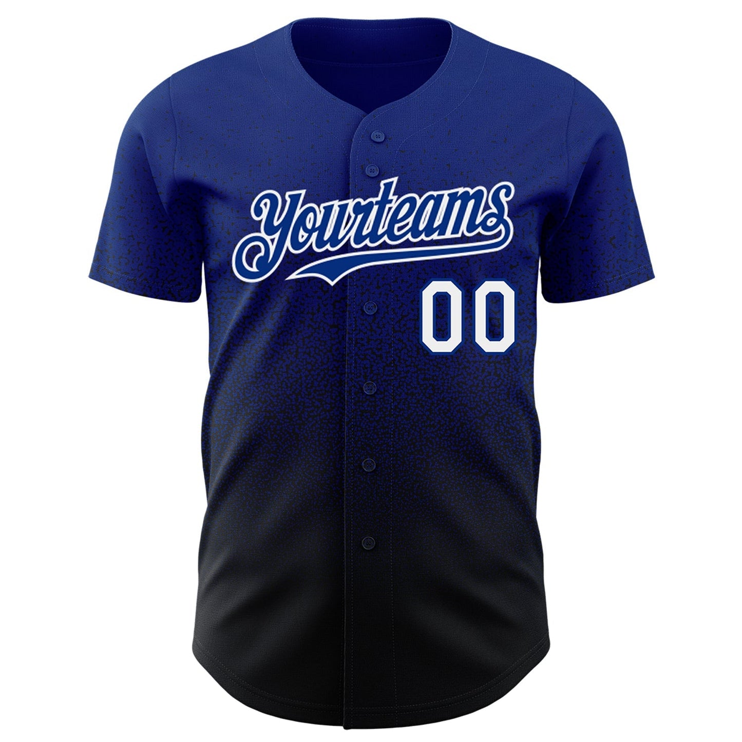 Custom Royal White-Black Authentic Fade Fashion Baseball Jersey baseball jersey product view 2