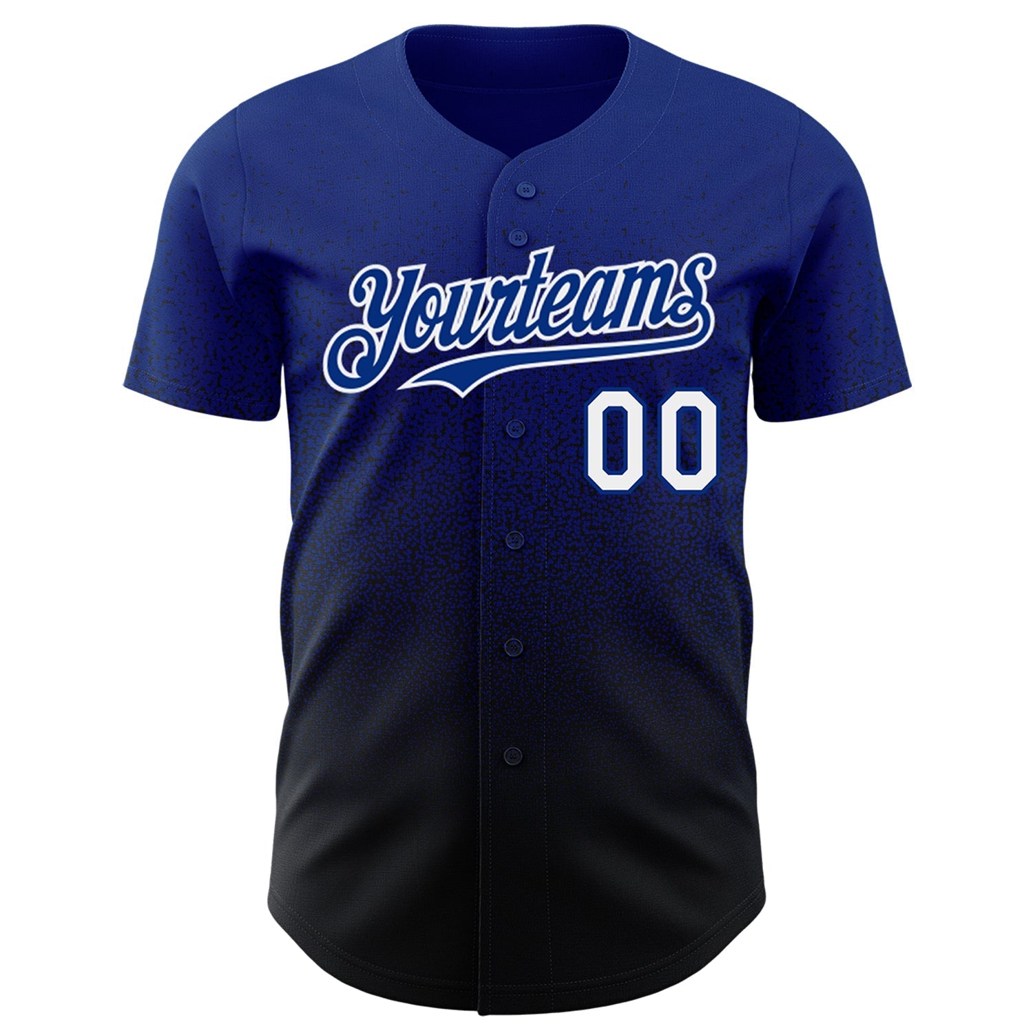 Custom Royal White-Black Authentic Fade Fashion Baseball Jersey baseball jersey product view 2