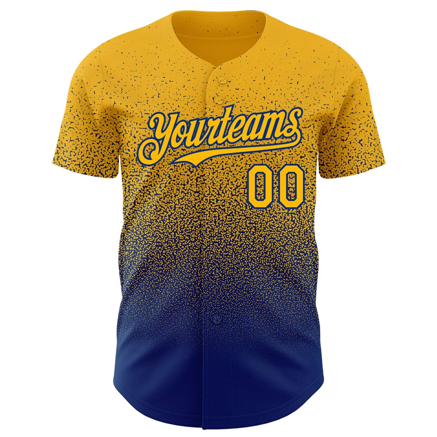 Custom Gold Royal Authentic Fade Fashion Baseball Jersey baseball jersey product view 2