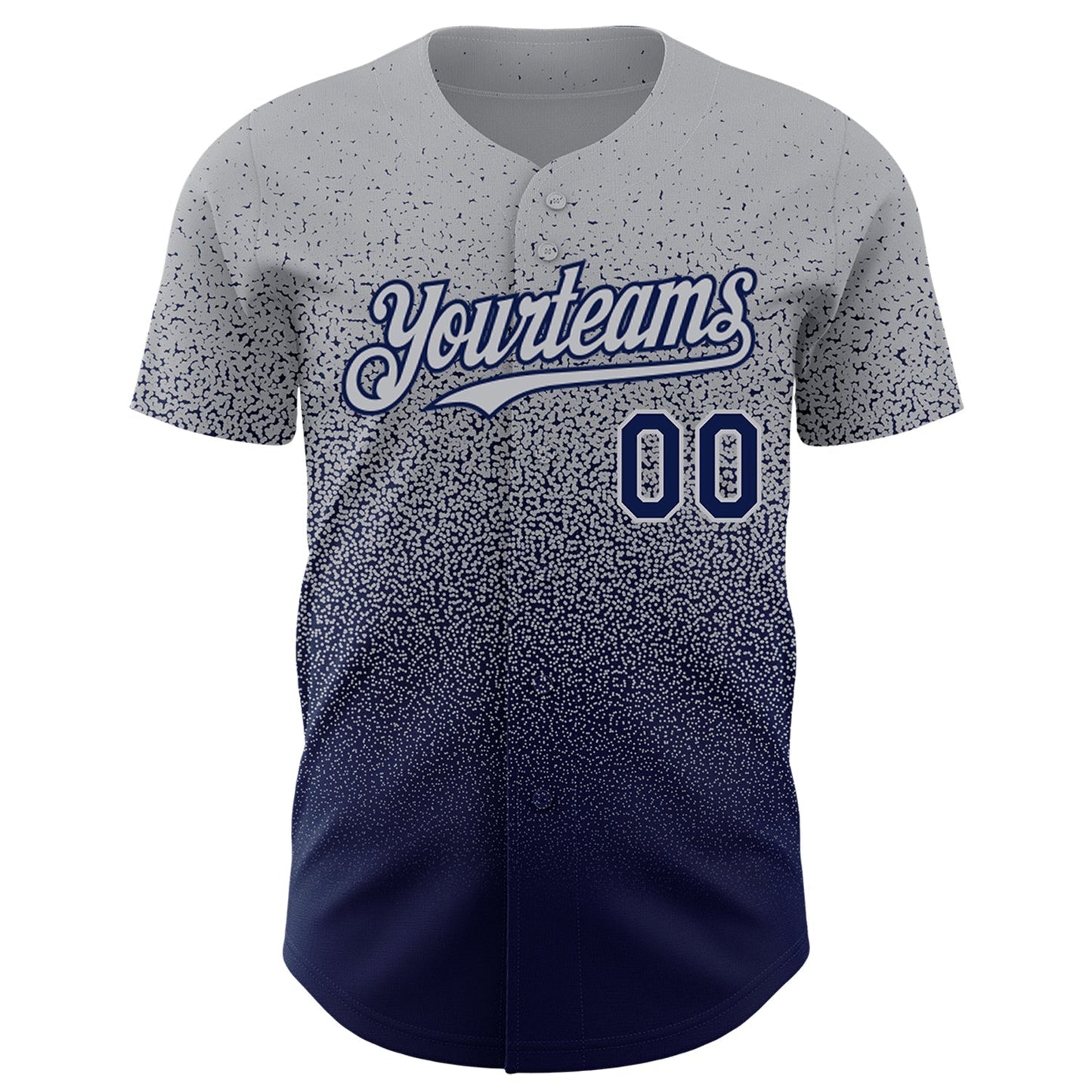 Custom Gray Navy Authentic Fade Fashion Baseball Jersey baseball jersey product view 2