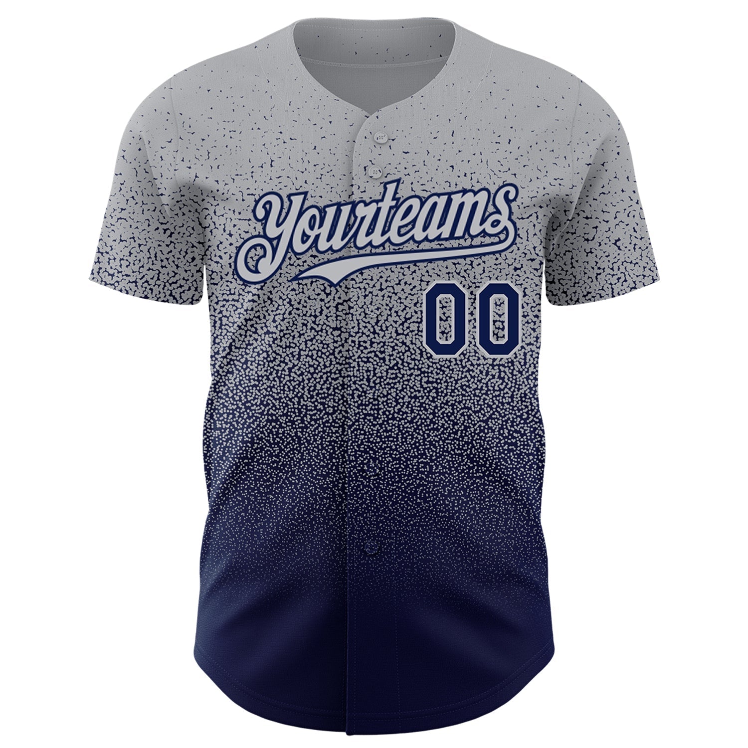 Custom Gray Navy Authentic Fade Fashion Baseball Jersey baseball jersey product view 2