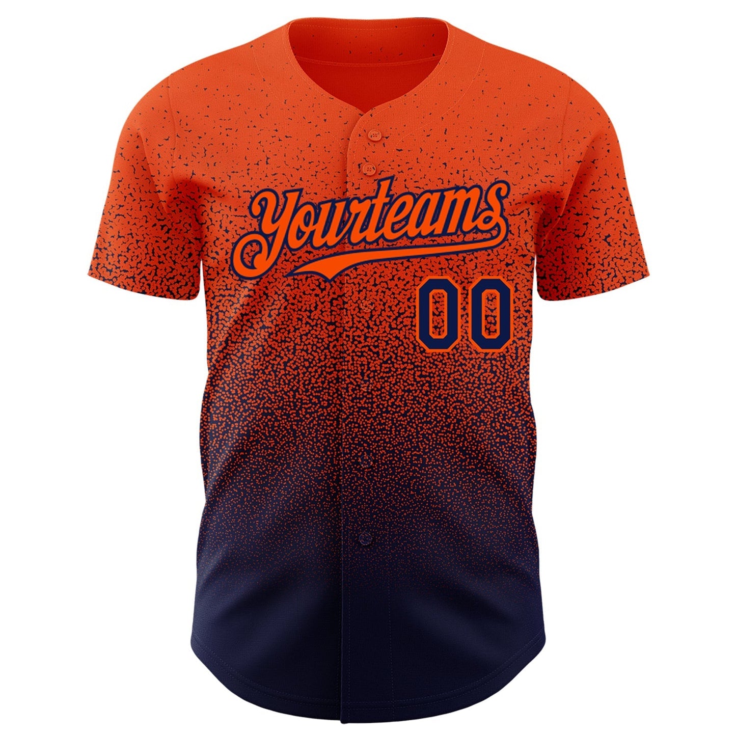 Custom Orange Navy Authentic Fade Fashion Baseball Jersey baseball jersey product view 2
