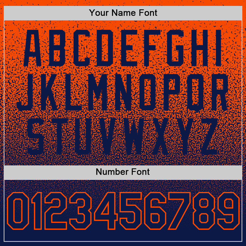 Custom Orange Navy Authentic Fade Fashion Baseball Jersey baseball jersey product view 5