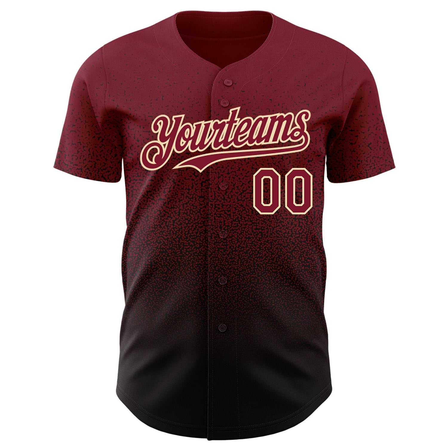 Custom Crimson Black-Cream Authentic Fade Fashion Baseball Jersey baseball jersey product view 2