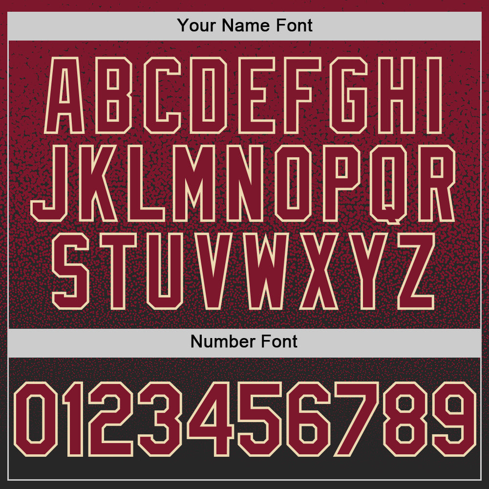 Custom Crimson Black-Cream Authentic Fade Fashion Baseball Jersey baseball jersey product view 5