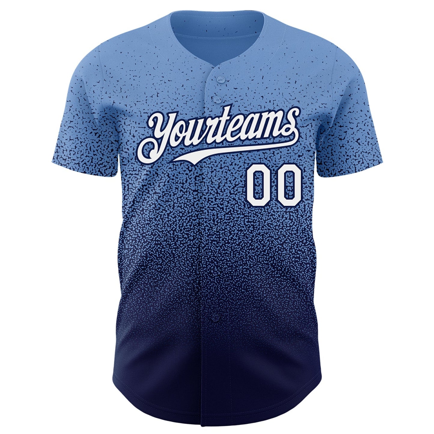 Custom Powder Blue White-Navy Authentic Fade Fashion Baseball Jersey baseball jersey product view 2