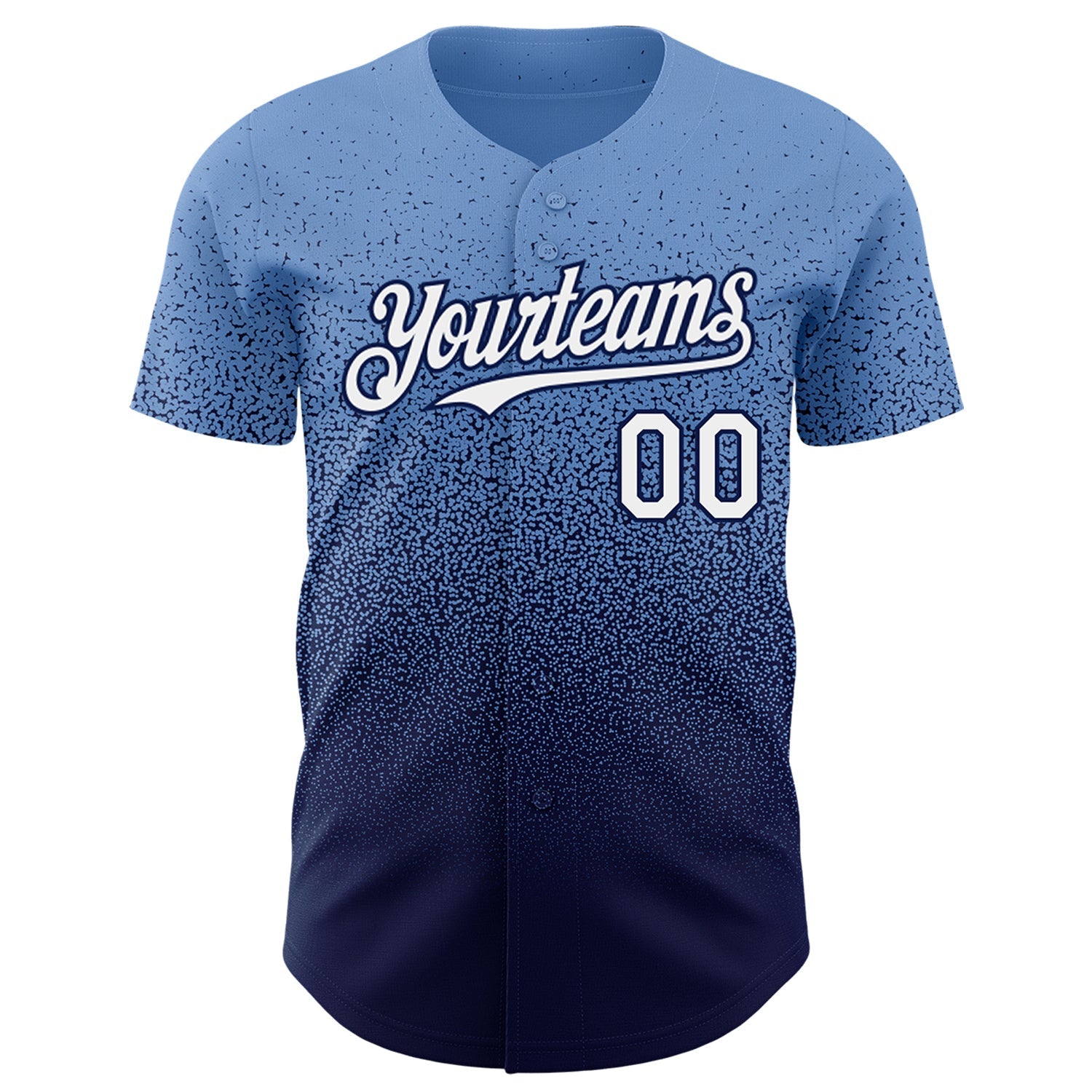 Custom Powder Blue White-Navy Authentic Fade Fashion Baseball Jersey baseball jersey product view 2