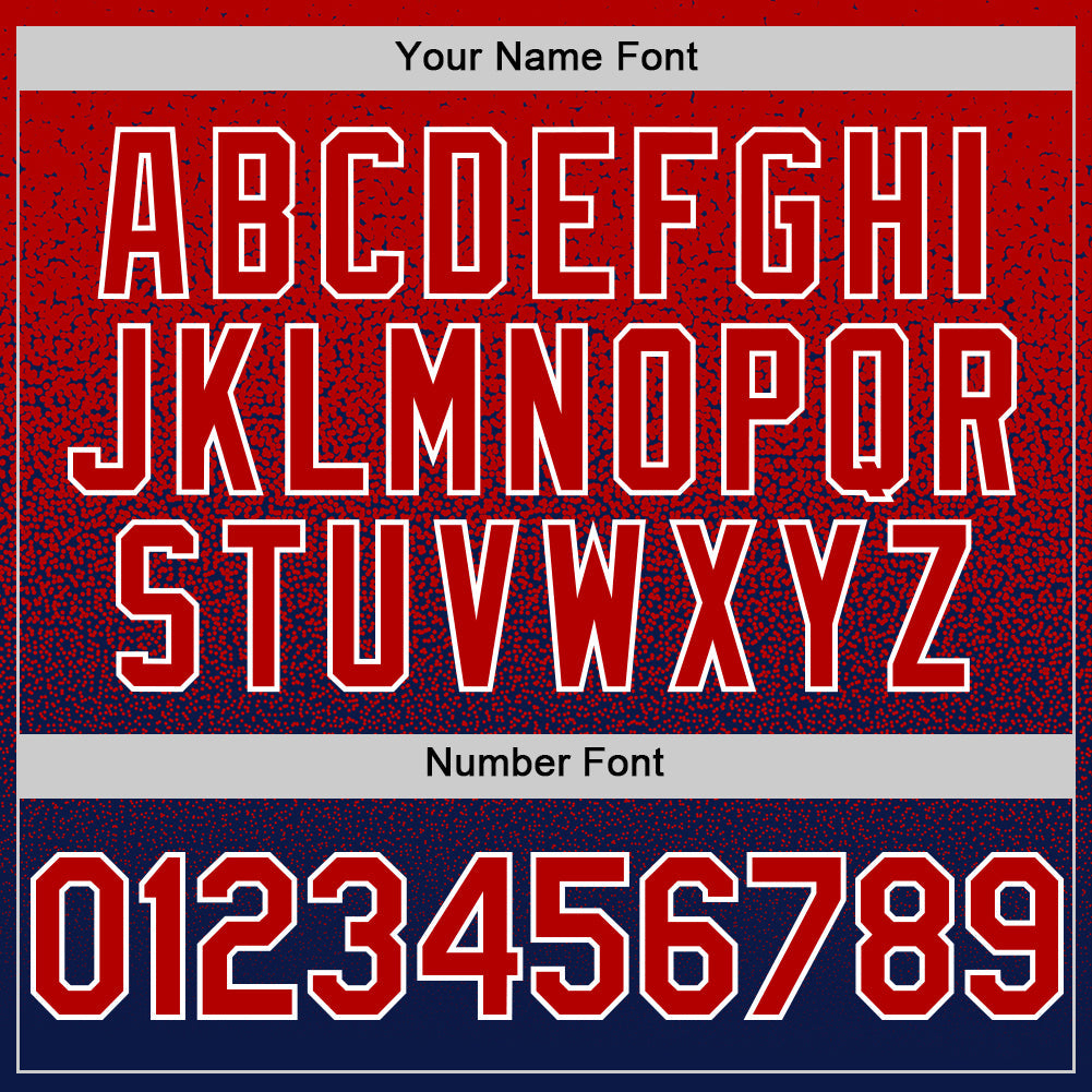 Custom Red Navy-White Authentic Fade Fashion Baseball Jersey baseball jersey product view 5