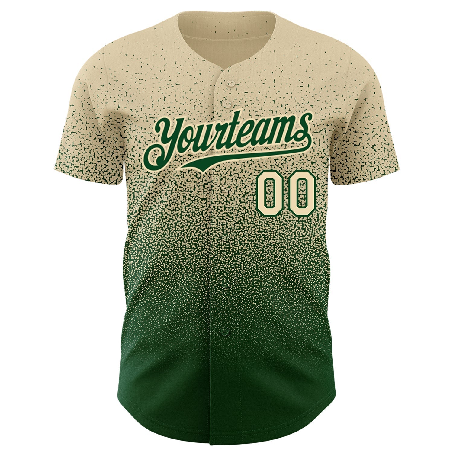 Custom Cream Green Authentic Fade Fashion Baseball Jersey baseball jersey product view 2