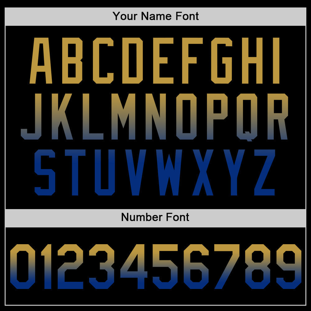 Custom Black Old Gold-Royal Authentic Fade Fashion Baseball Jersey baseball jersey product view 5