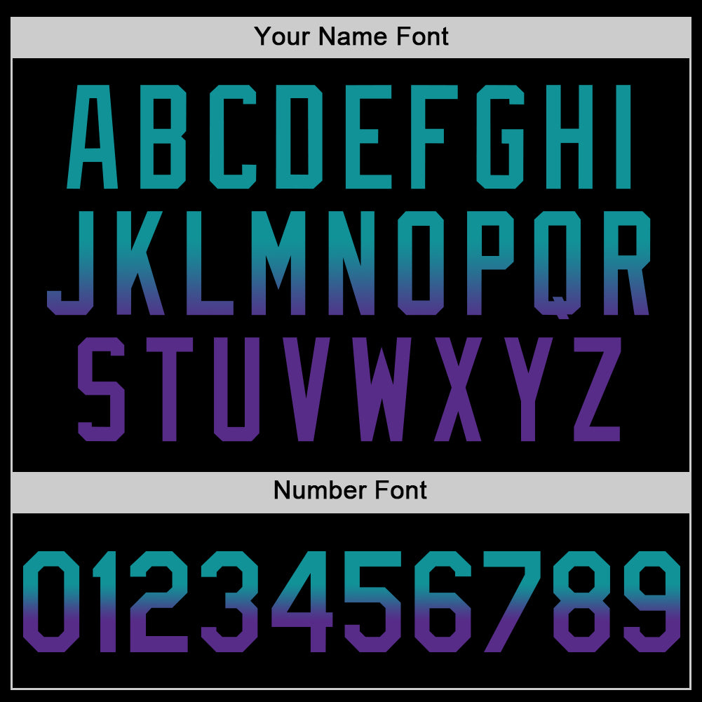 Custom Black Teal-Purple Authentic Fade Fashion Baseball Jersey baseball jersey product view 5