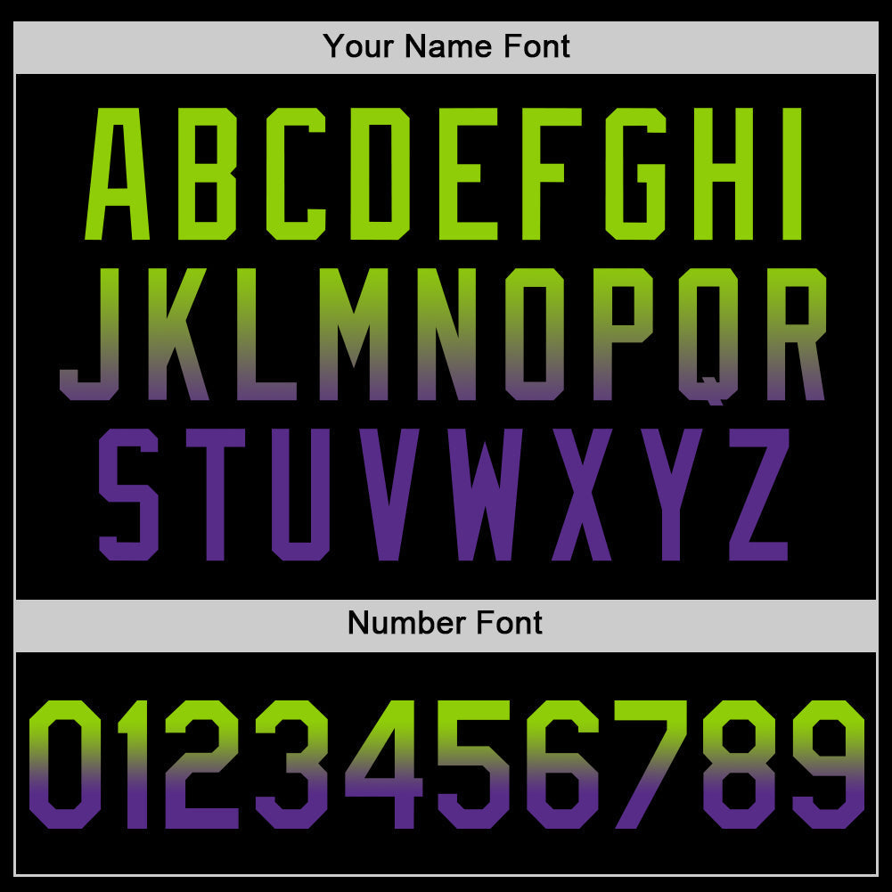 Custom Black Neon Green-Purple Authentic Fade Fashion Baseball Jersey baseball jersey product view 5