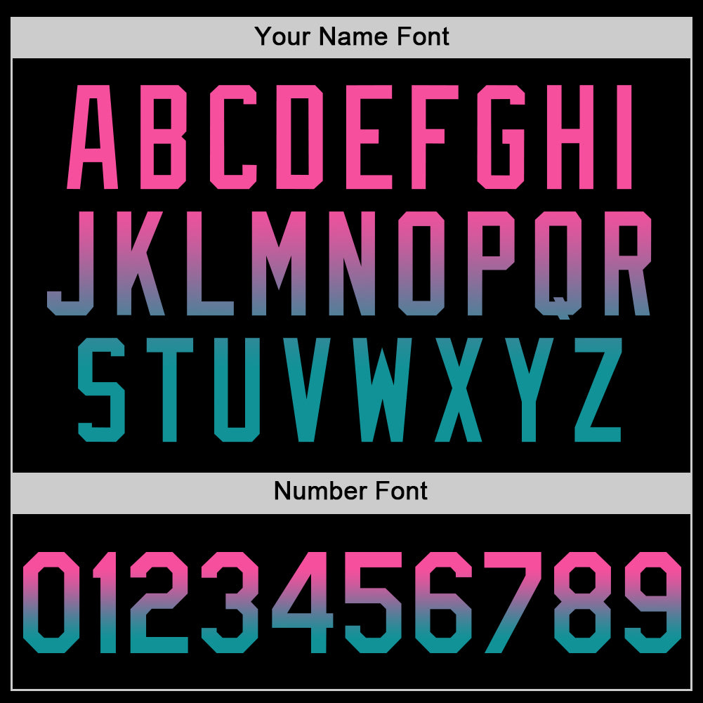 Custom Black Pink-Teal Authentic Fade Fashion Baseball Jersey baseball jersey product view 5