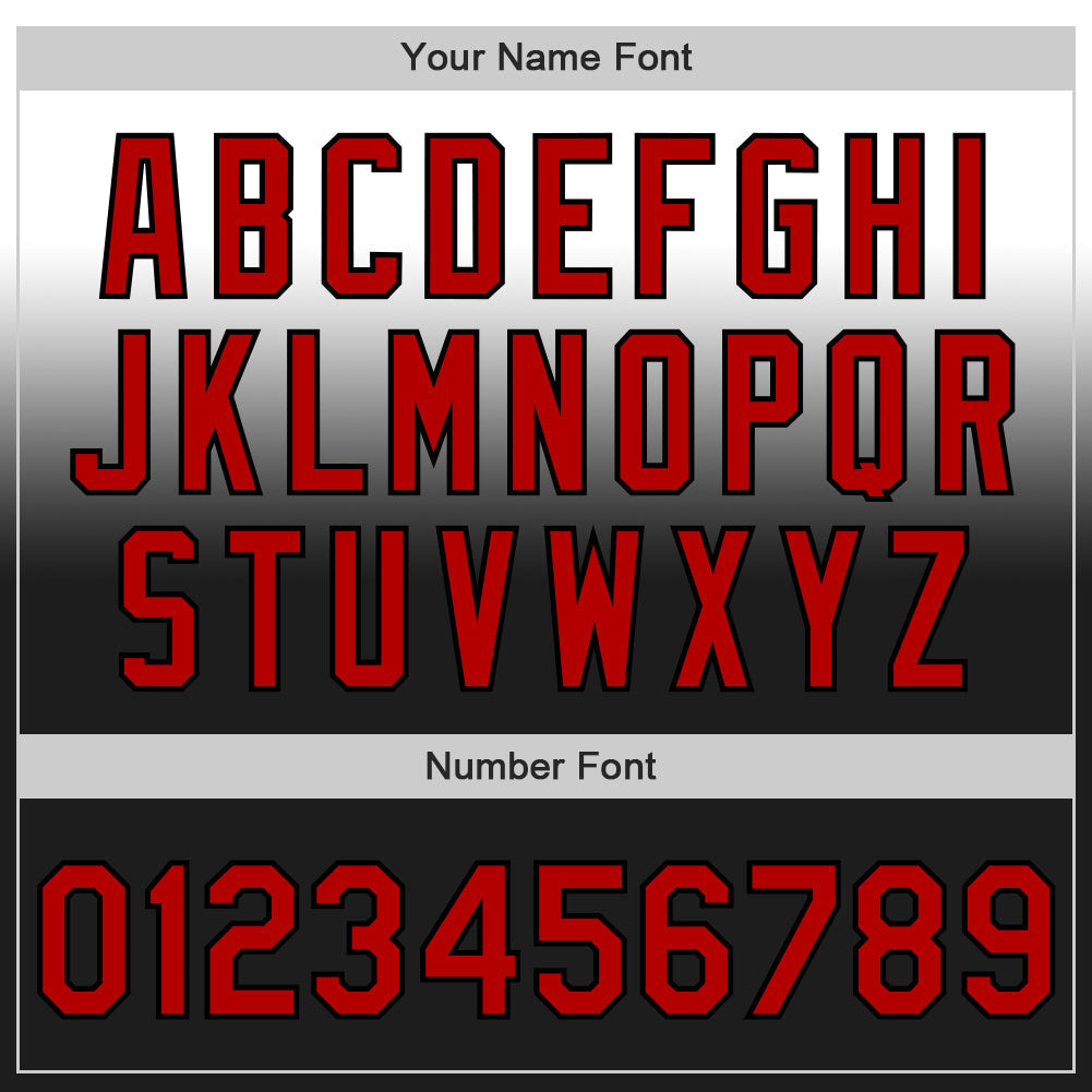 Custom White Red-Black Authentic Fade Fashion Baseball Jersey baseball jersey product view 5