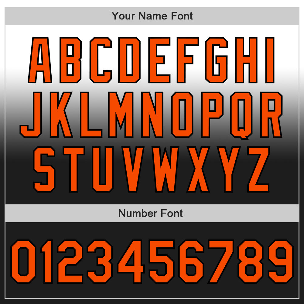Custom White Orange-Black Authentic Fade Fashion Baseball Jersey baseball jersey product view 5