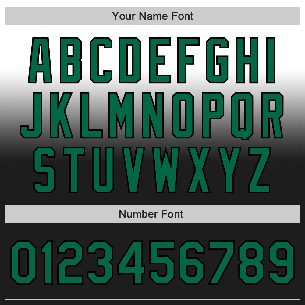 Custom White Kelly Green-Black Authentic Fade Fashion Baseball Jersey baseball jersey product view 5