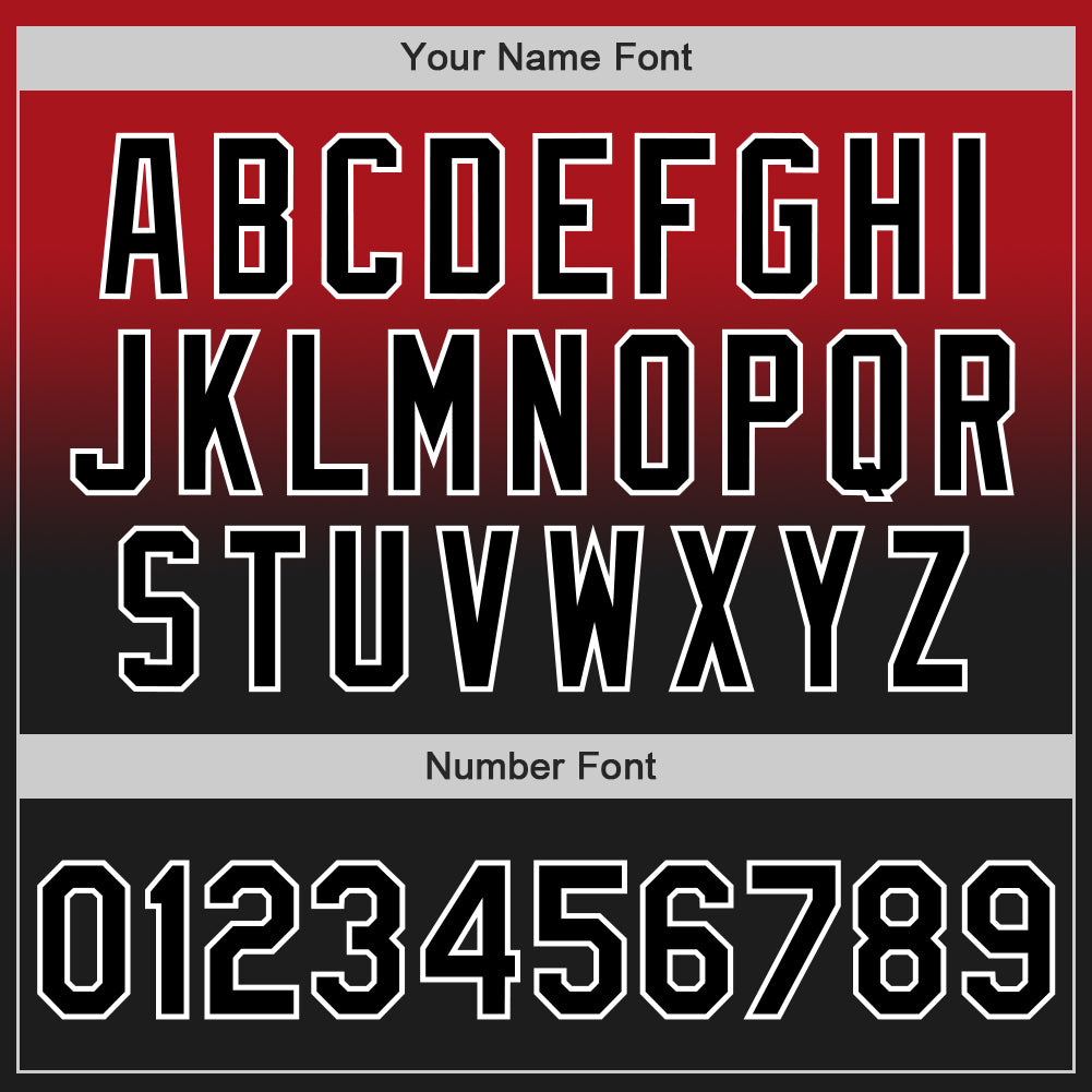 Custom Red Black-White Authentic Fade Fashion Baseball Jersey baseball jersey product view 5
