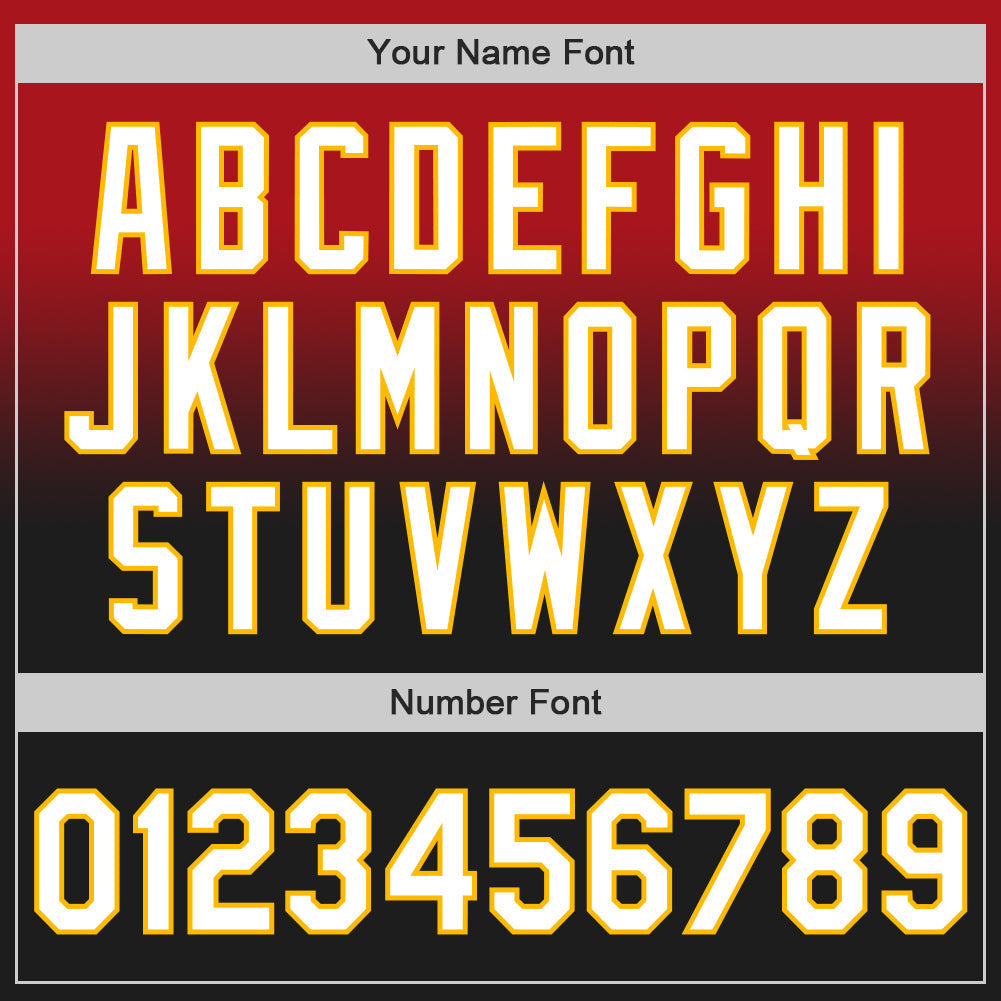 Custom Red Black-Gold Authentic Fade Fashion Baseball Jersey baseball jersey product view 5