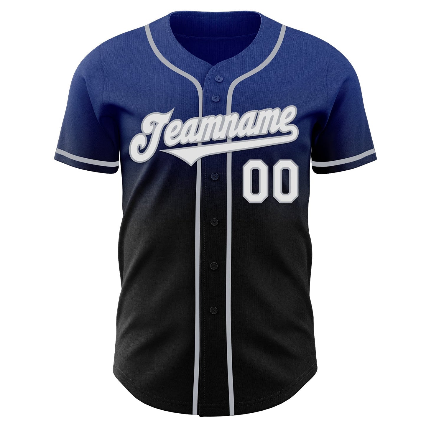 Custom Royal Black-Gray Authentic Fade Fashion Baseball Jersey baseball jersey product view 2