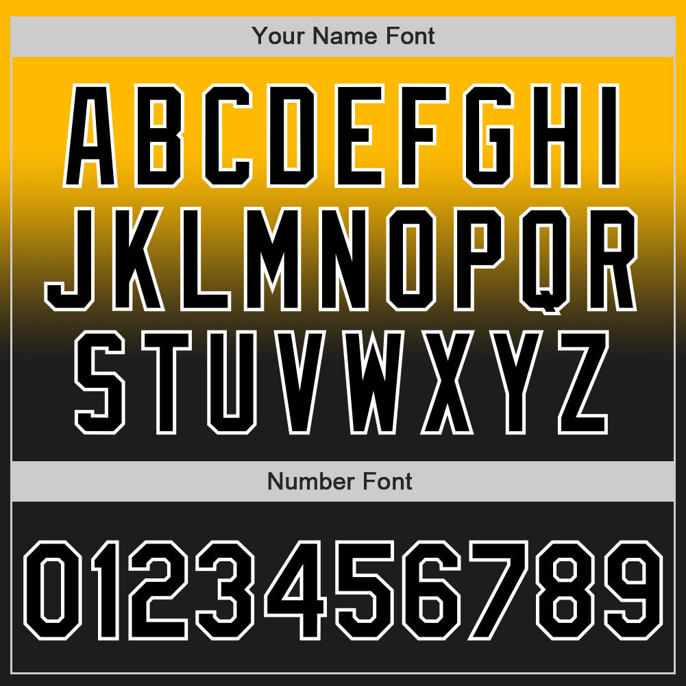 Custom Gold Black-White Authentic Fade Fashion Baseball Jersey baseball jersey product view 5