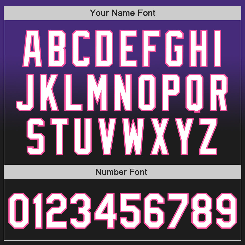 Custom Purple Black-Pink Authentic Fade Fashion Baseball Jersey baseball jersey product view 5