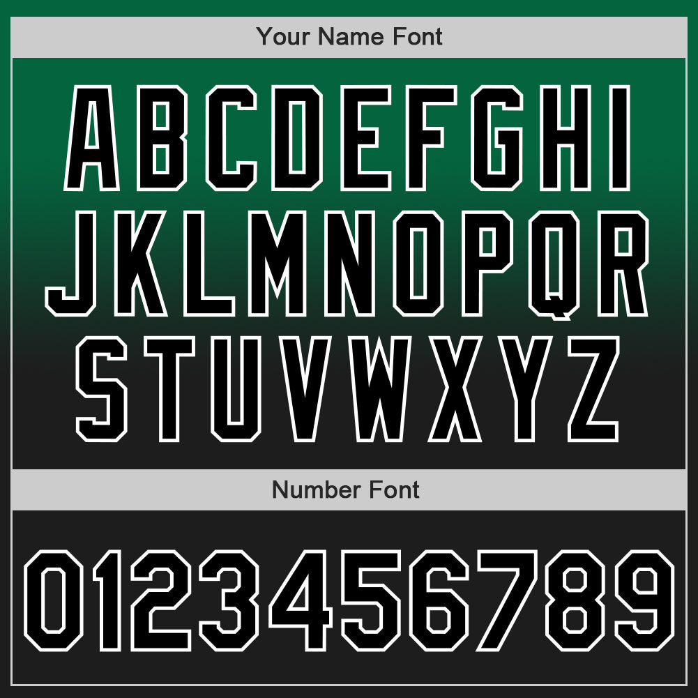Custom Kelly Green Black-White Authentic Fade Fashion Baseball Jersey baseball jersey product view 5