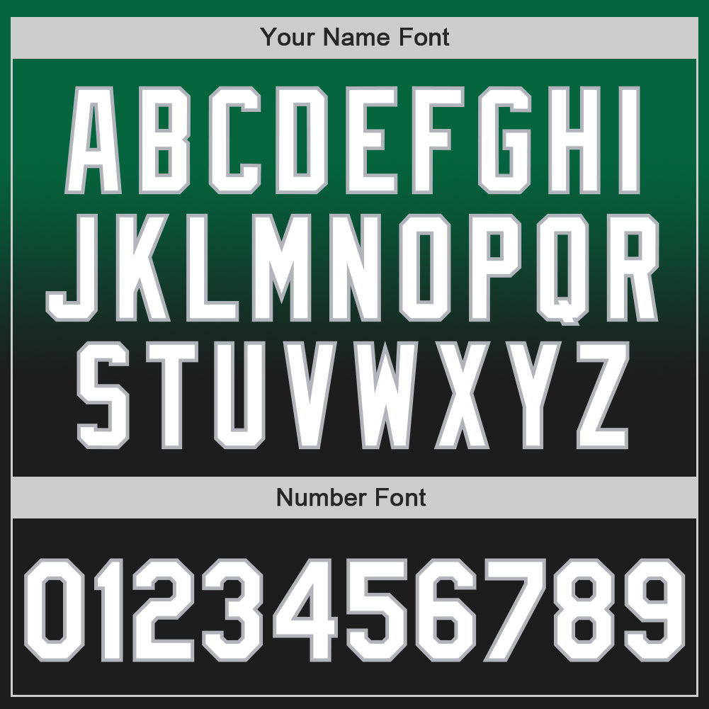 Custom Kelly Green Black-Gray Authentic Fade Fashion Baseball Jersey baseball jersey product view 5