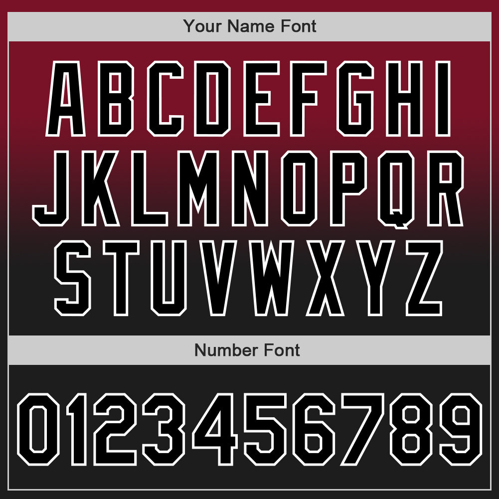 Custom Crimson Black-White Authentic Fade Fashion Baseball Jersey baseball jersey product view 5